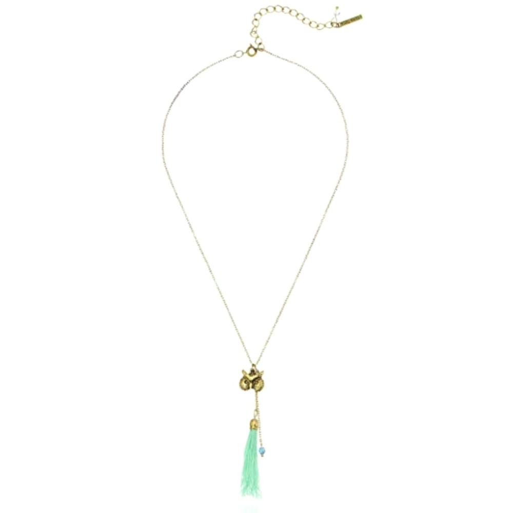 Steve Madden Owl Tassel Necklace